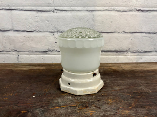 Vintage Light Fixture with Porcelain Base