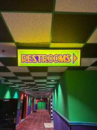 Vintage Illuminated Restroom Sign