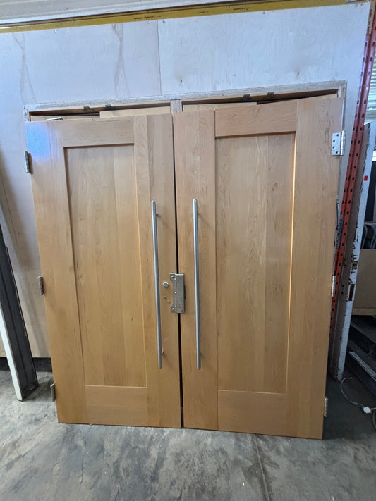 Solid Core Commercial Maple door Set