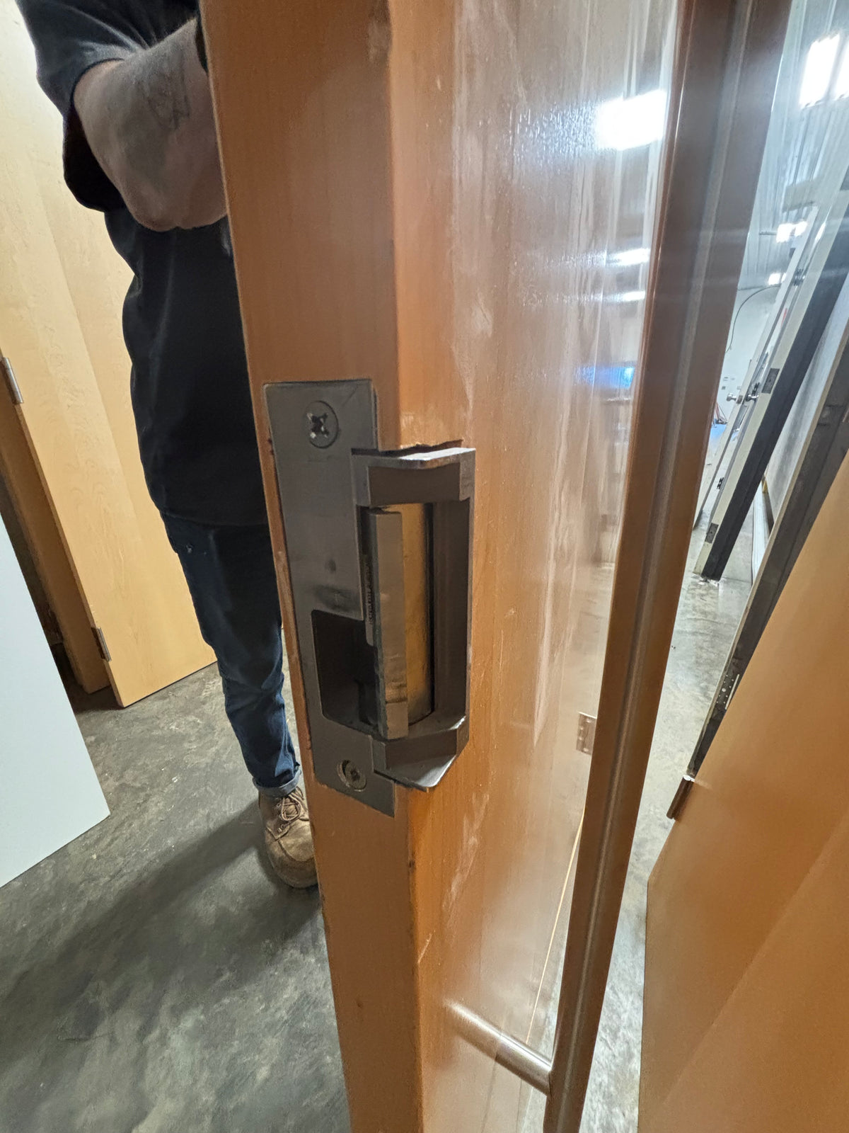 Solid Core Commercial Maple door Set