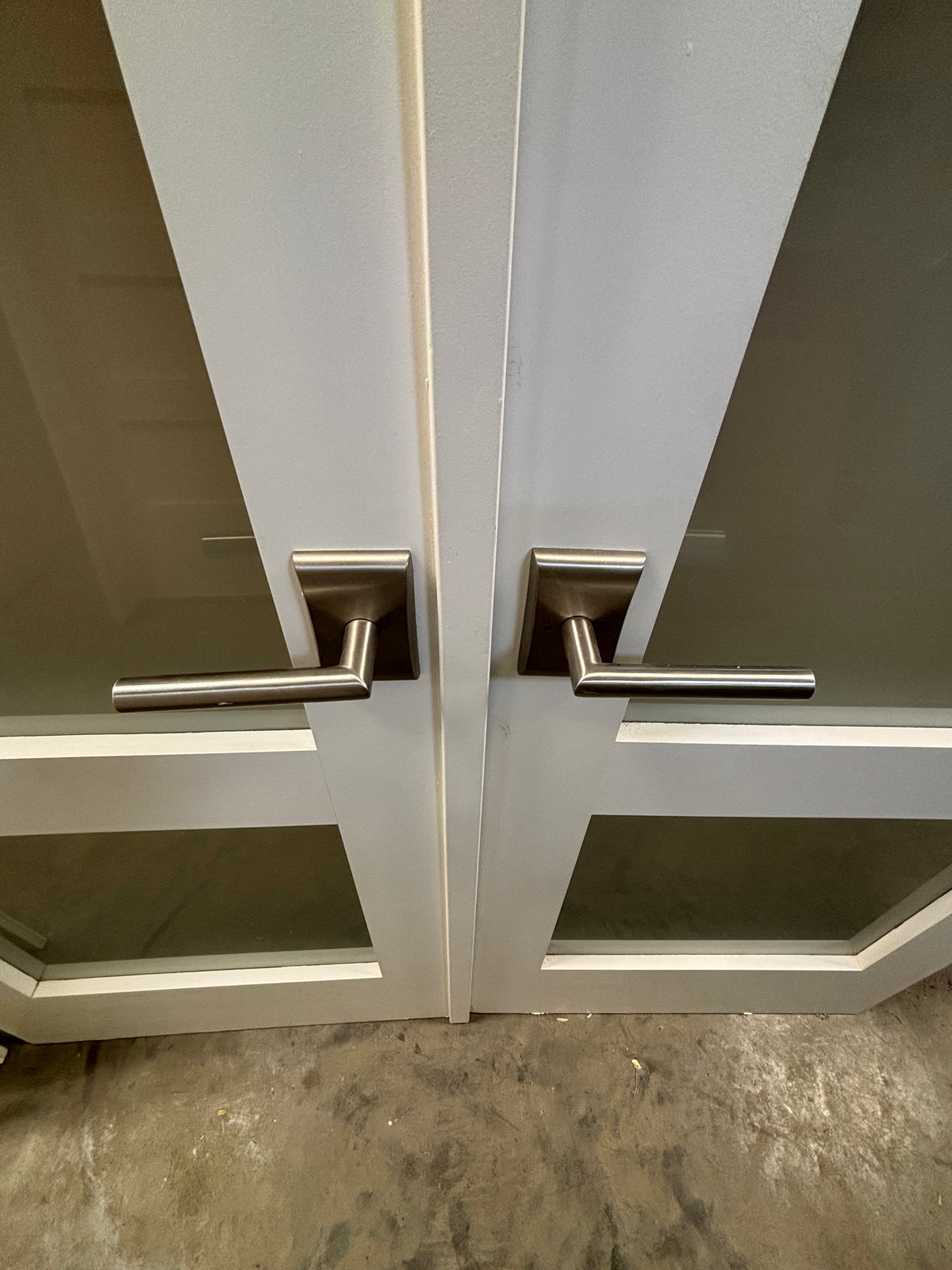 8ft Residential Double Glass Door Set with Frame