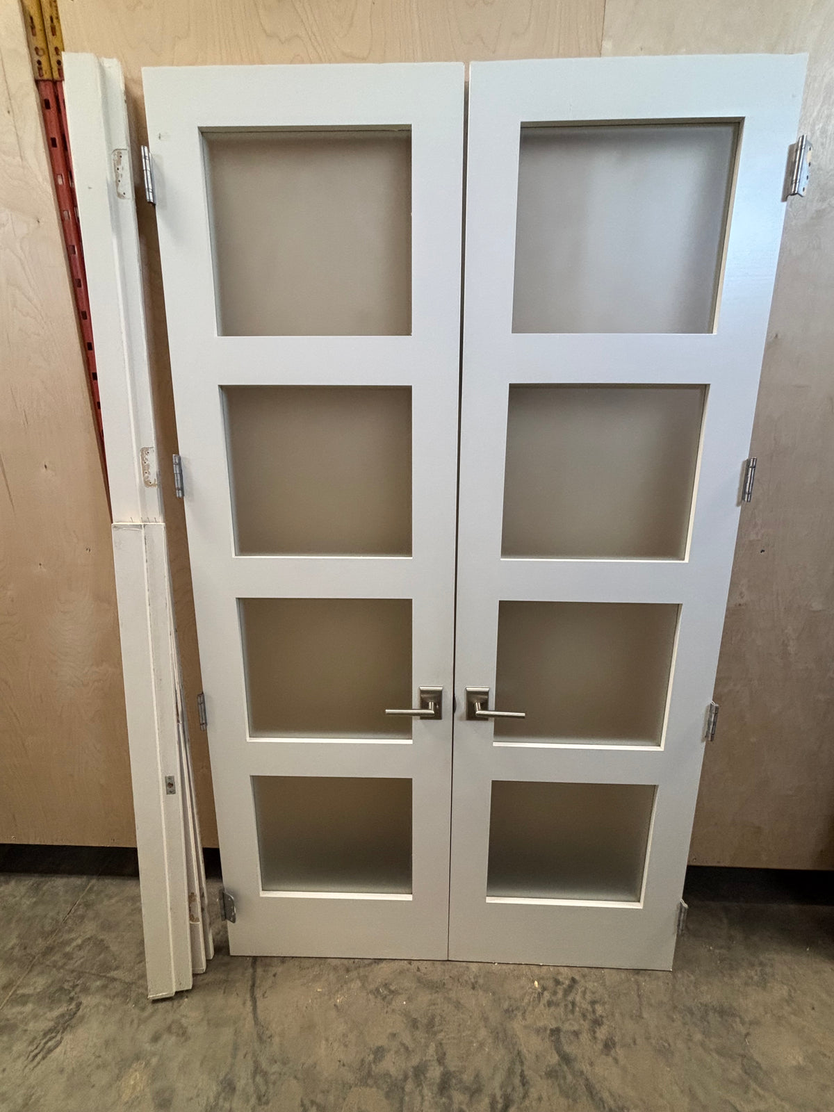 8ft Residential Double Glass Door Set with Frame