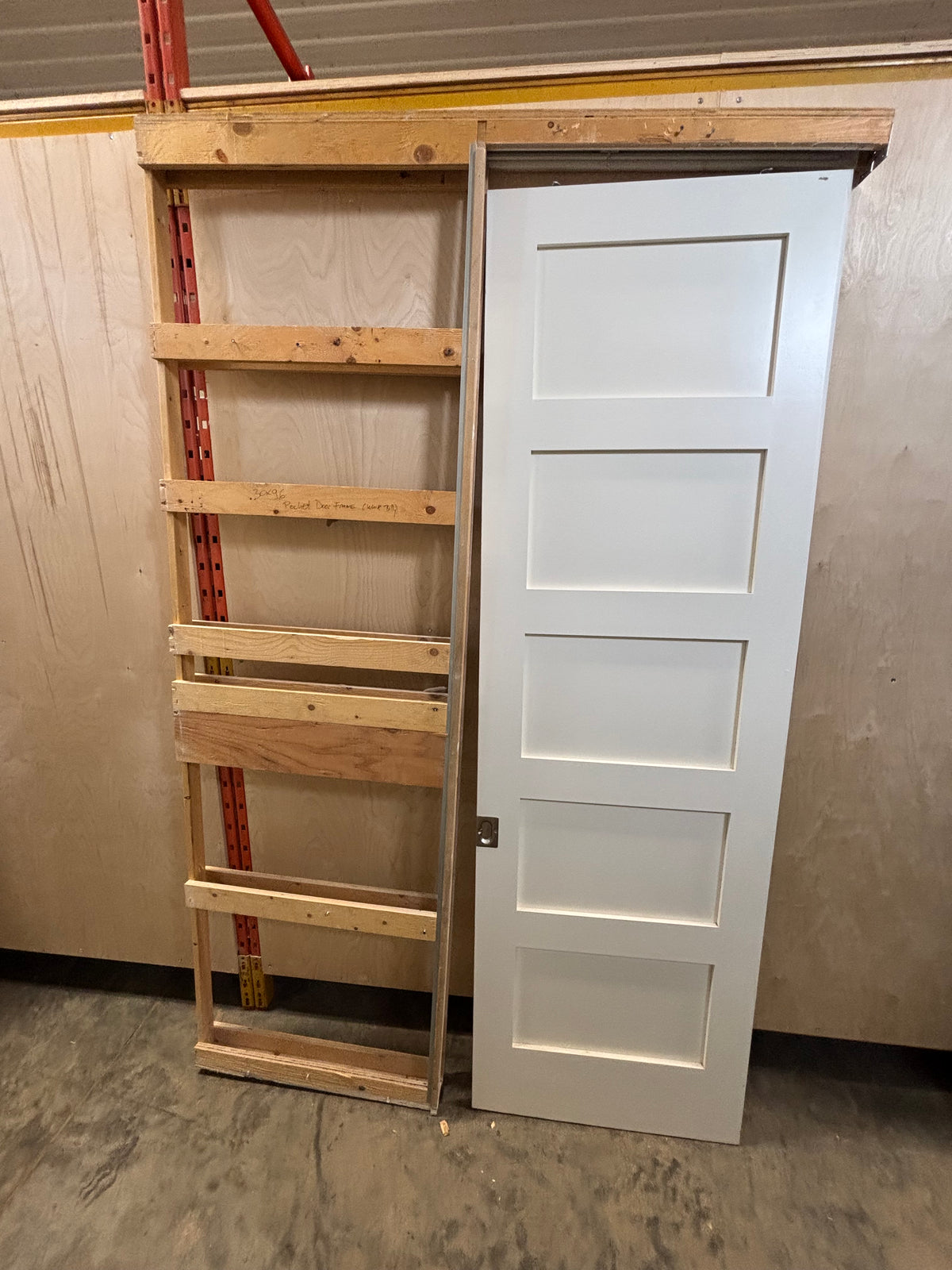 8ft Residential 5 Panel Pocket Door with Frame