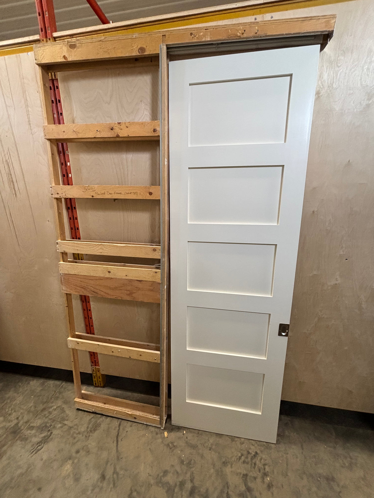 8ft Residential 5 Panel Pocket Door with Frame