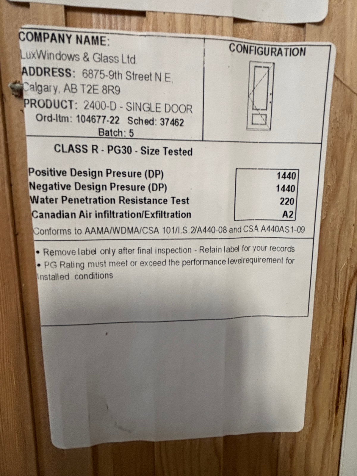 NEW 8ft Exterior Door in Frame